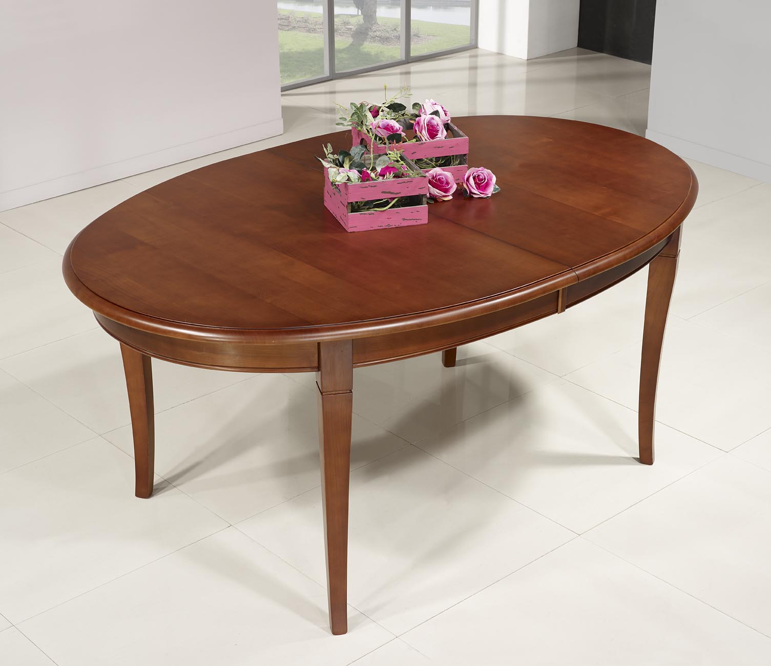 Table ovale de salle à manger Estelle en merisier massif de style Louis Phili -> Meuble De Télé Ovale Table ovale de salle à manger Estelle en merisier massif de style Louis Phili -> Meuble De Télé Ovale