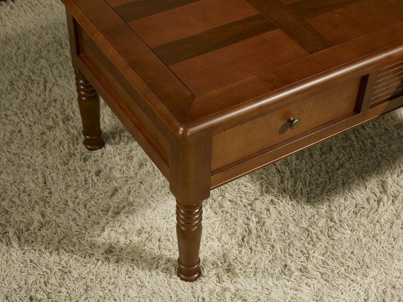 Table basse Agathe en Merisier de style Louis Philippe PLATEAU MARQUETTE , me -> Plateau Merisier Table basse Agathe en Merisier de style Louis Philippe PLATEAU MARQUETTE , me -> Plateau Merisier