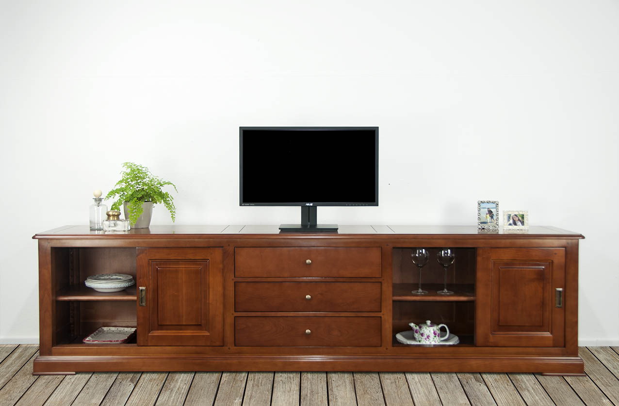 meuble tele merisier louis philippe