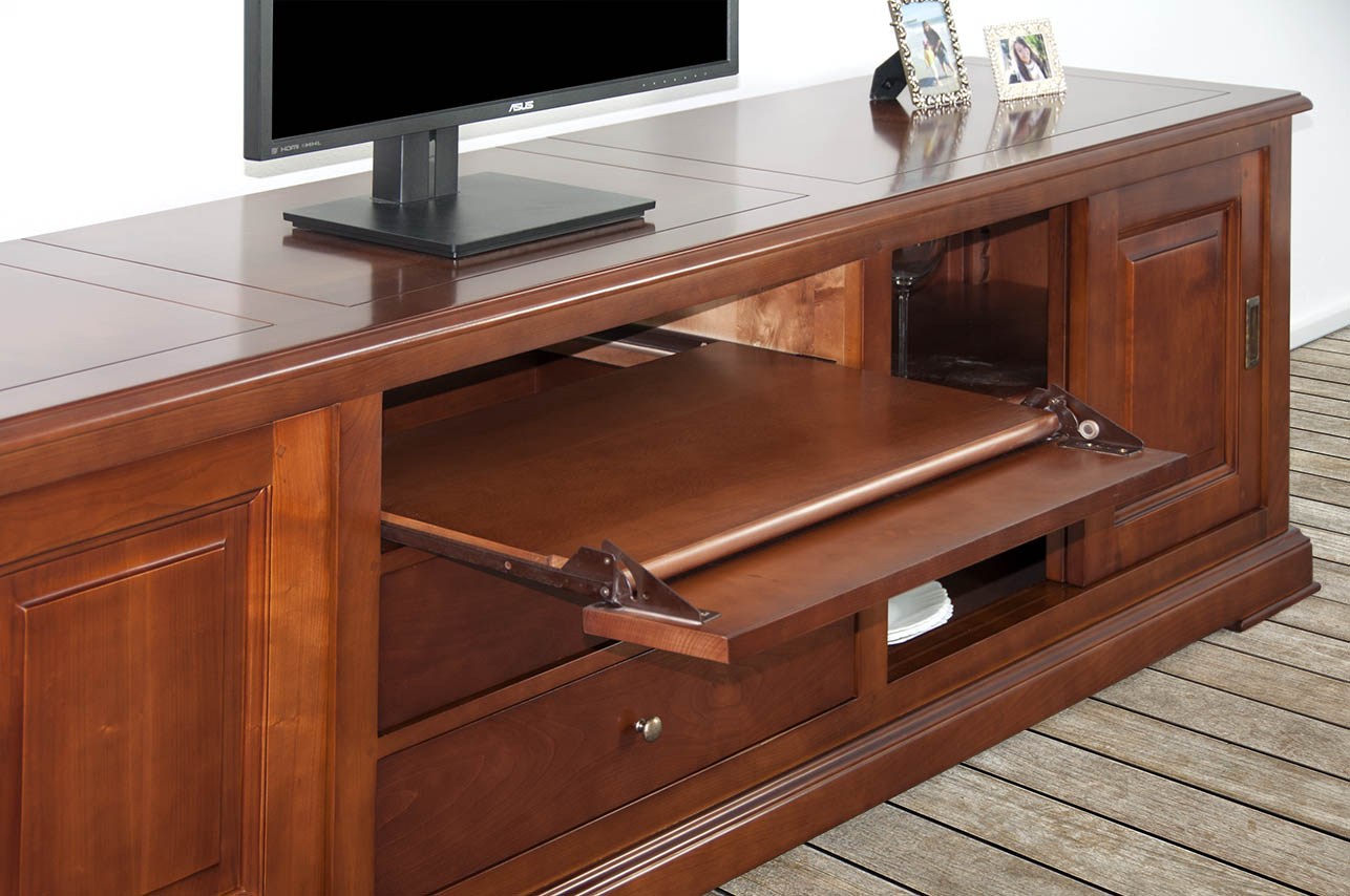 meuble tele merisier