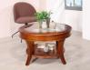 Table basse ronde Melodie réalisée en Merisier Massif de style Louis Philippe Plateau Verre Diamètre 80 cm Table basse ronde Table basse ronde Melodie réalisée en Merisier Massif de style Louis Philippe Plateau Verre Diamètre 80 cm Table basse ronde
